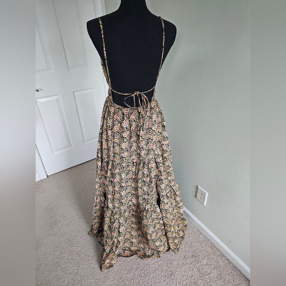 J.Crew Oahu V-Neck Tiered Maxi Dress - Dandelion Swirl - Sz M - Picture 5 of 9